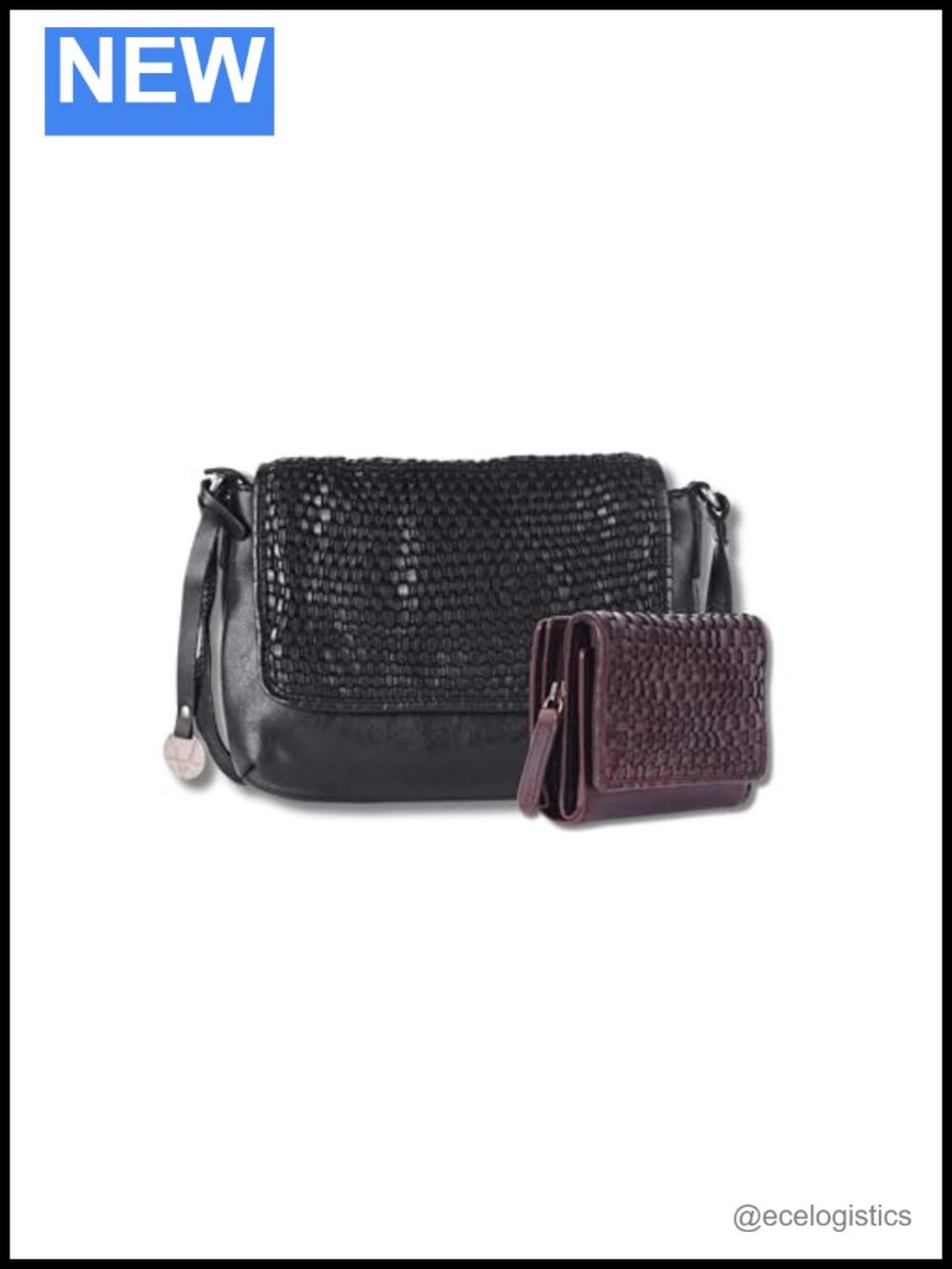 Genuine Leather Crossbody Bag & Wallets for Women, Zipper Coin Purse, Saddle